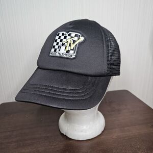 MTV Snapback Adjustable Checkered Mesh Trucker Hat One Size